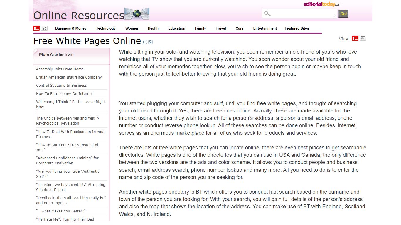 Free White Pages Online - Streetdirectory.com